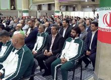 حضور دکتر حمید عزیزی رئیس فدراسیون گلف جمهوری اسلامی ایران در دیدار اعضای کاروان‌های اعزامی و قهرمانان المپیک و پارالمپیک ایران به بازی‌های المپیک و پارالمپیک ۲۰۲۴ پاریس با مقام معظم رهبری